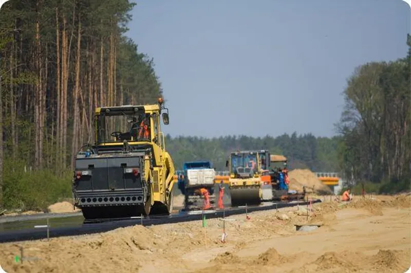 Walzen auf Straßenbaustelle